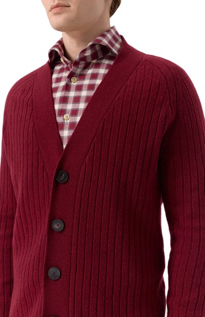 Шерстяной кардиган KITON бордового цвета по цене 172500 руб., арт. UMM065208, фото 5 Шерстяной кардиган KITON, арт. UMM065208, фото 5
