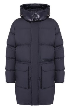 Мужская пуховик hostomme MONCLER темно-синего цвета, арт. E2-091-42381-85-C0206 | Фото 1 (Материал внешний: Полиэстер, Синтетический материал; Материал подклада: Синтетический материал; Мужское Кросс-КТ: Пуховик-верхняя одежда, Верхняя одежда, пуховик-длинный; Длина (верхняя одежда): До колена; Статус проверки: Проверено; Рукава: Длинные; Материал утеплителя: Пух и перо; Драгоценные камни: Проставлено; Материал сплава: Проставлено, Проверено; Стили: Кэжуэл)