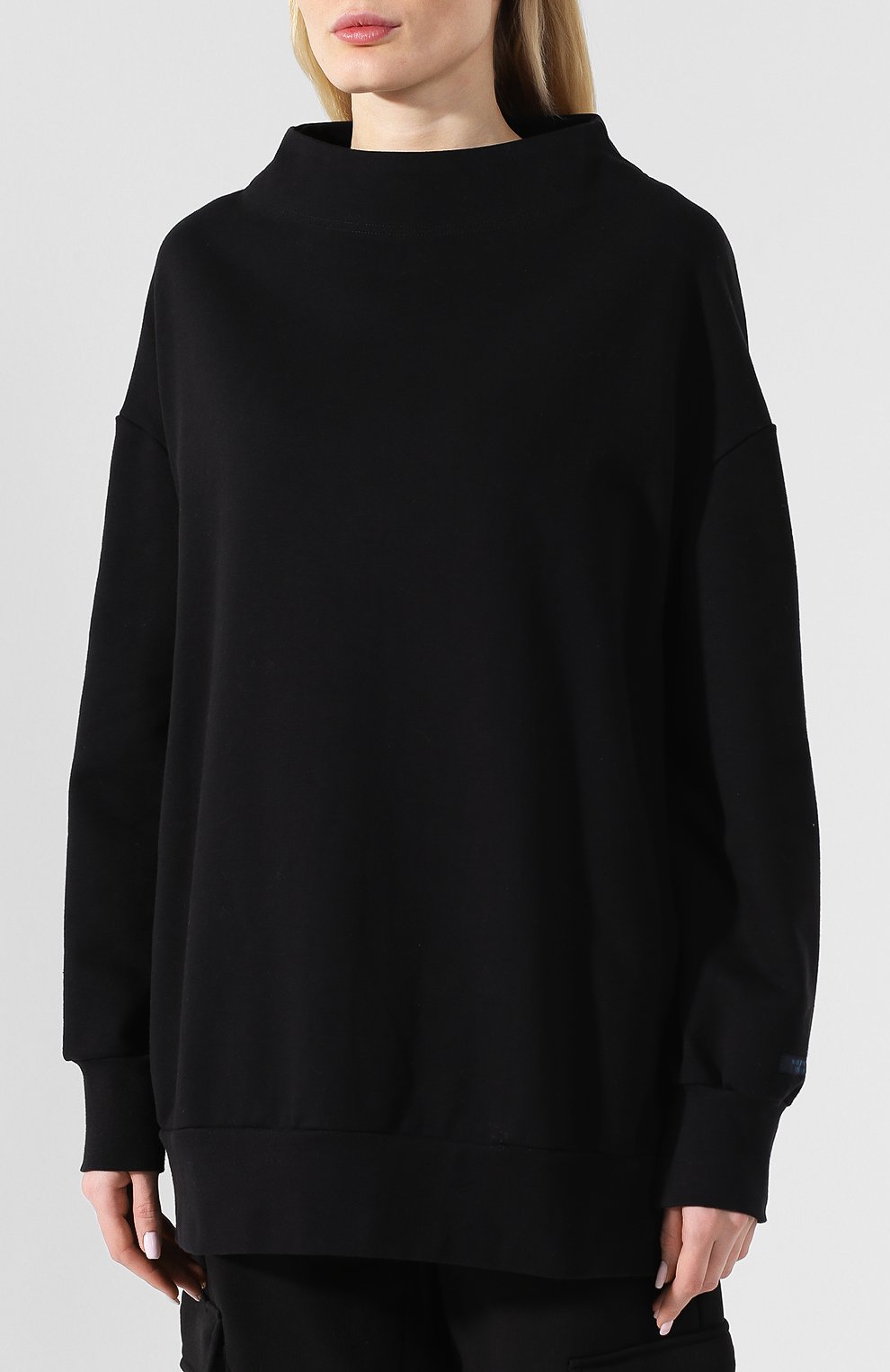 Хлопковый пуловер YOHJI YAMAMOTO черного цвета по цене 51350 руб., арт. FZ-T55-008, фото 3 Хлопковый пуловер YOHJI YAMAMOTO, арт. FZ-T55-008, фото 3