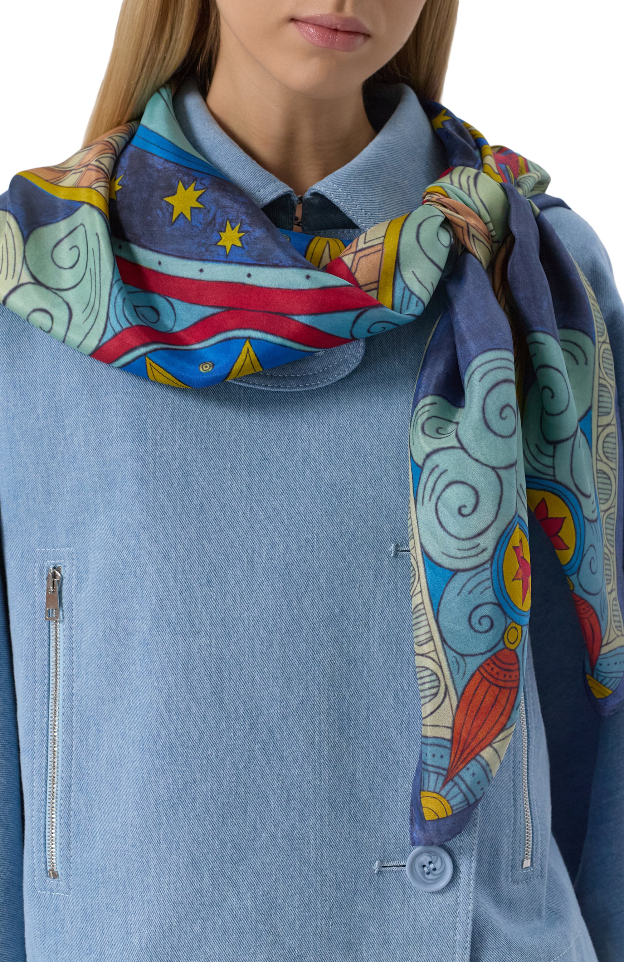 Шелковая шаль небесный хоровод GOURJI, арт. 91145037/4161108, фото 2