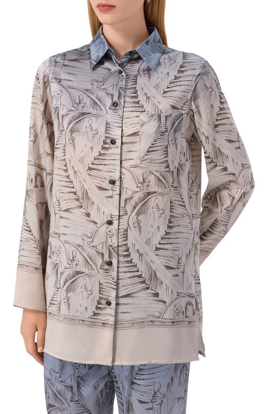 Атласная рубашка Kiton D58460K0585G08 Разноцветный  D58460K0585G08 Фото 3