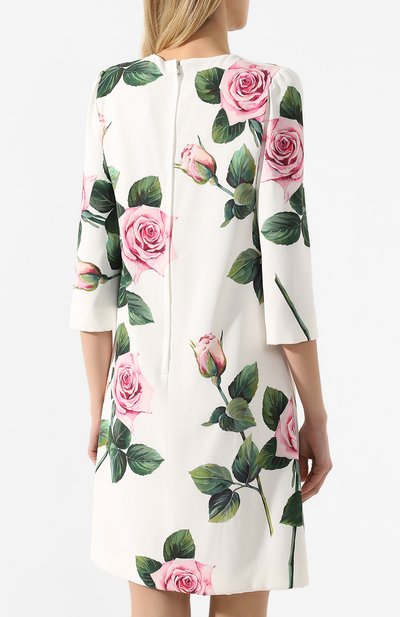 Платье из вискозы DOLCE & GABBANA белого цвета по цене 157500 руб., арт. F6G9JT/FSRMB, фото 4 Платье из вискозы DOLCE & GABBANA, арт. F6G9JT/FSRMB, фото 4