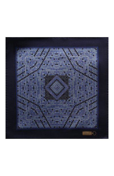 Шелковый платок ZILLI синего цвета по цене 8995 руб., арт. 50712/HANDKERCHIEFS, фото 3 Шелковый платок ZILLI, арт. 50712/HANDKERCHIEFS, фото 3
