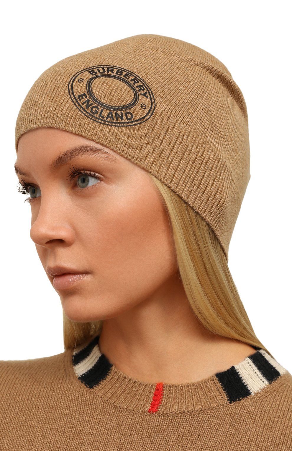 Кашемировая шапка BURBERRY бежевого цвета по цене 36000 руб., арт. 8045082, фото 2 Кашемировая шапка BURBERRY, арт. 8045082, фото 2