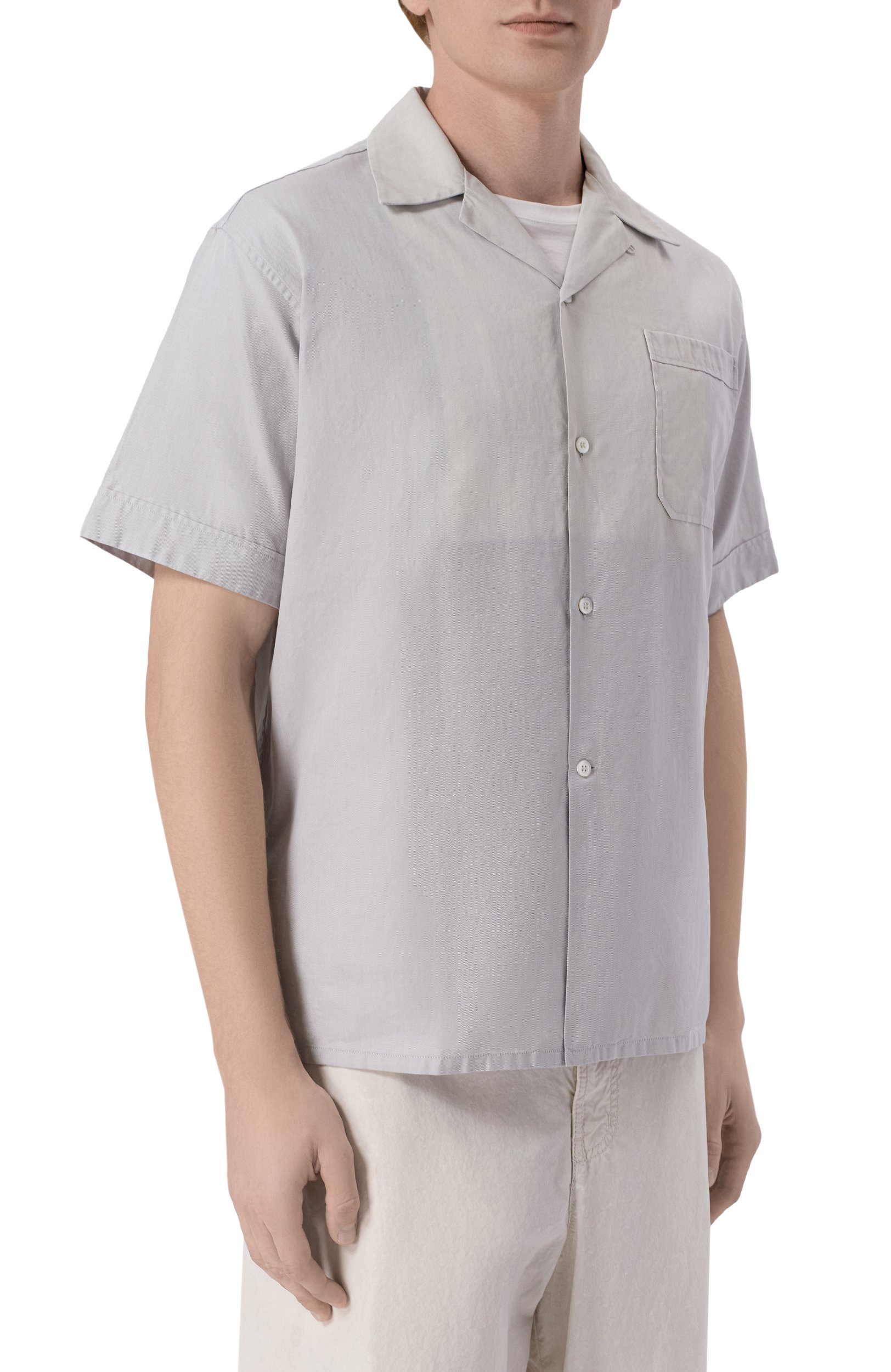 Хлопковая рубашка MAISON MARGIELA серого цвета по цене 89950 руб., арт. S50DR0014/M35688, фото 3 Хлопковая рубашка MAISON MARGIELA, арт. S50DR0014/M35688, фото 3