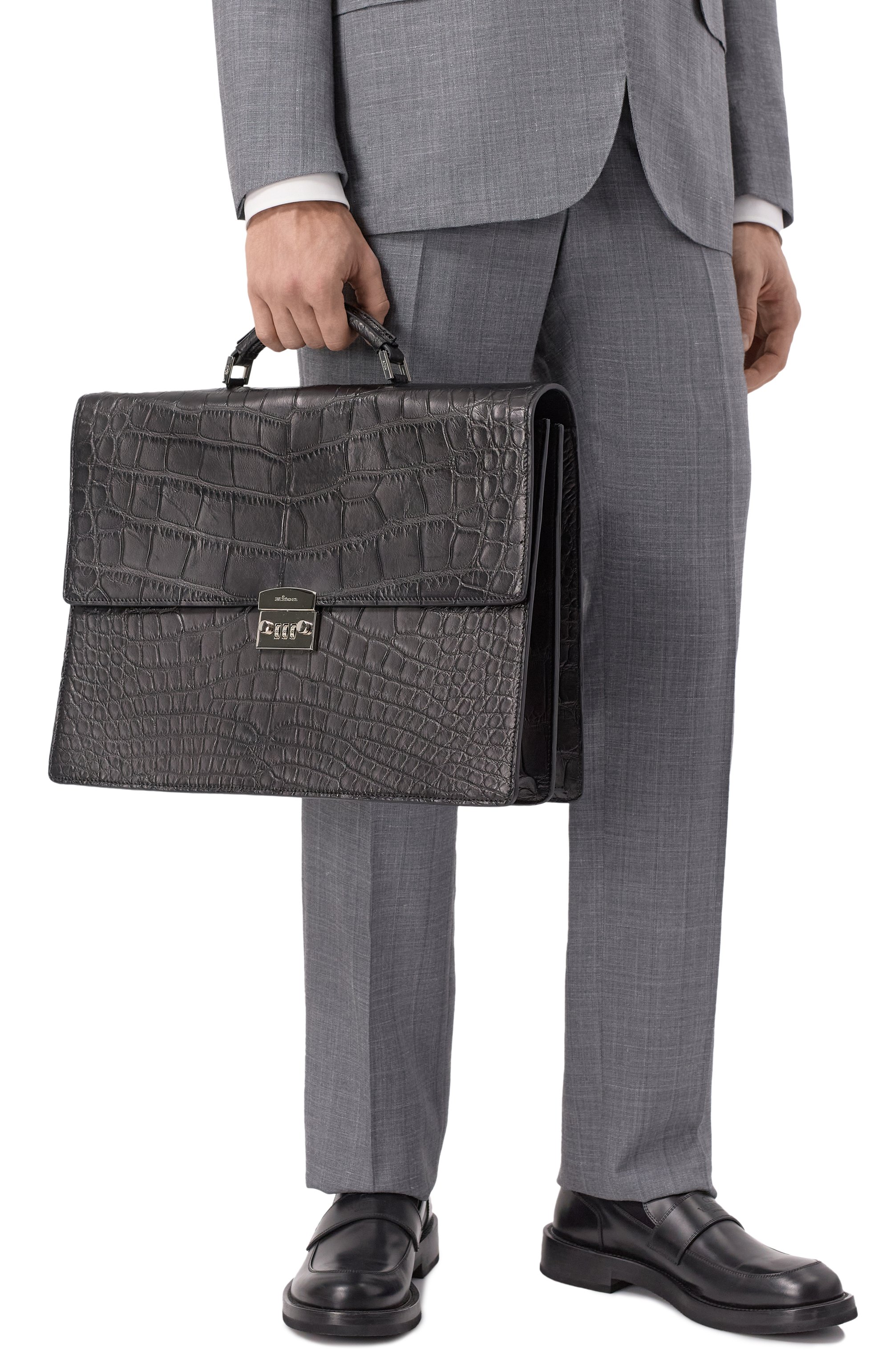 Портфель из кожи аллигатора KITON, арт. UBA0072N0073002000, фото 2