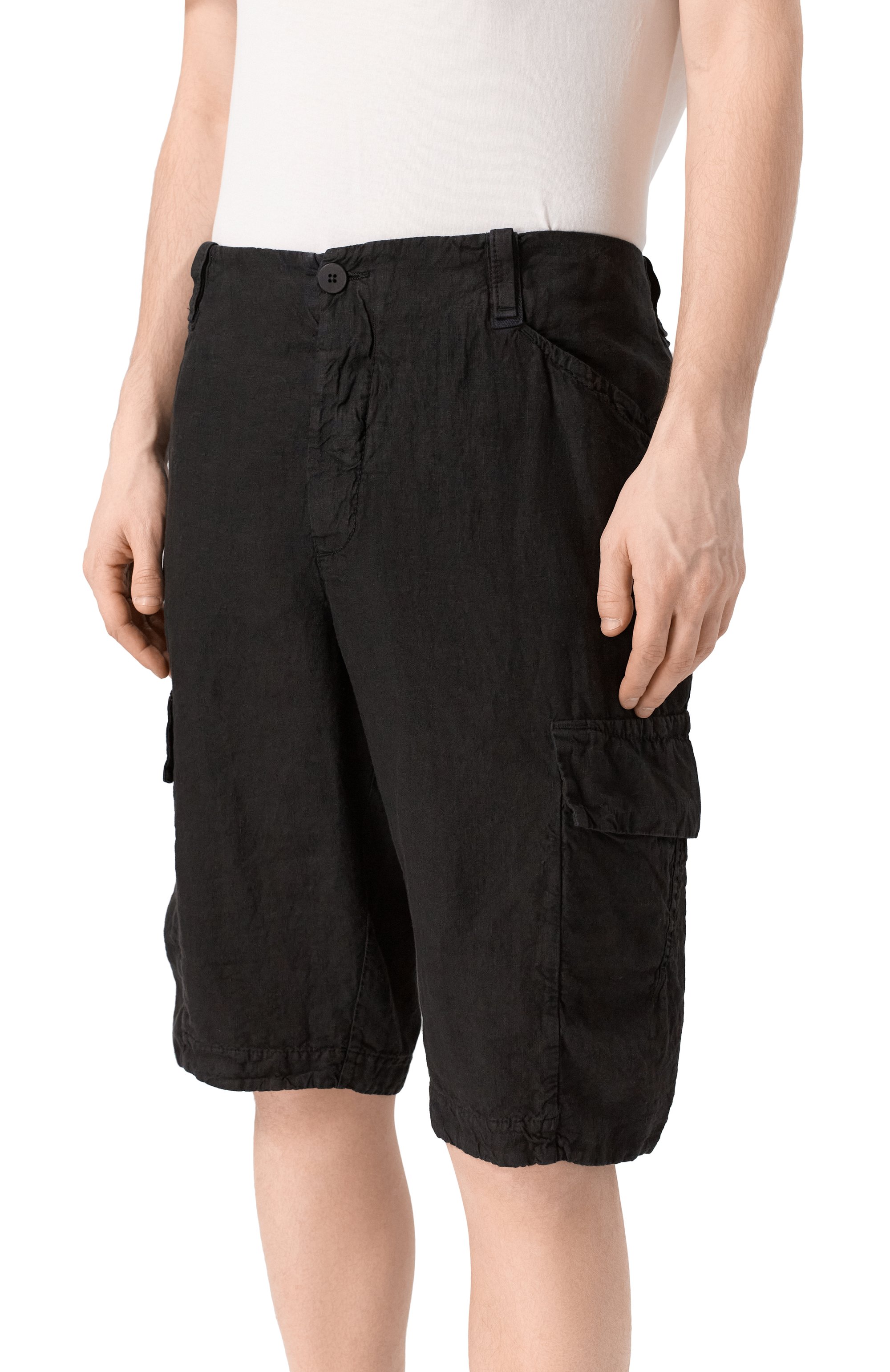 Льняные шорты TRANSIT черного цвета по цене 38650 руб., арт. CFUTRCD132, фото 3 Льняные шорты TRANSIT, арт. CFUTRCD132, фото 3