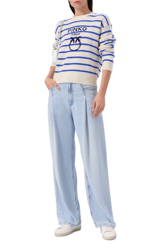 Хлопковый свитер Pinko 104623/A2DB Белый  104623/A2DB Фото 2