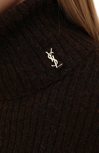 Шерстяная водолазка SAINT LAURENT темно-коричневого цвета по цене 83950 руб., арт. 666102/Y75ED, фото 5 Шерстяная водолазка SAINT LAURENT, арт. 666102/Y75ED, фото 5