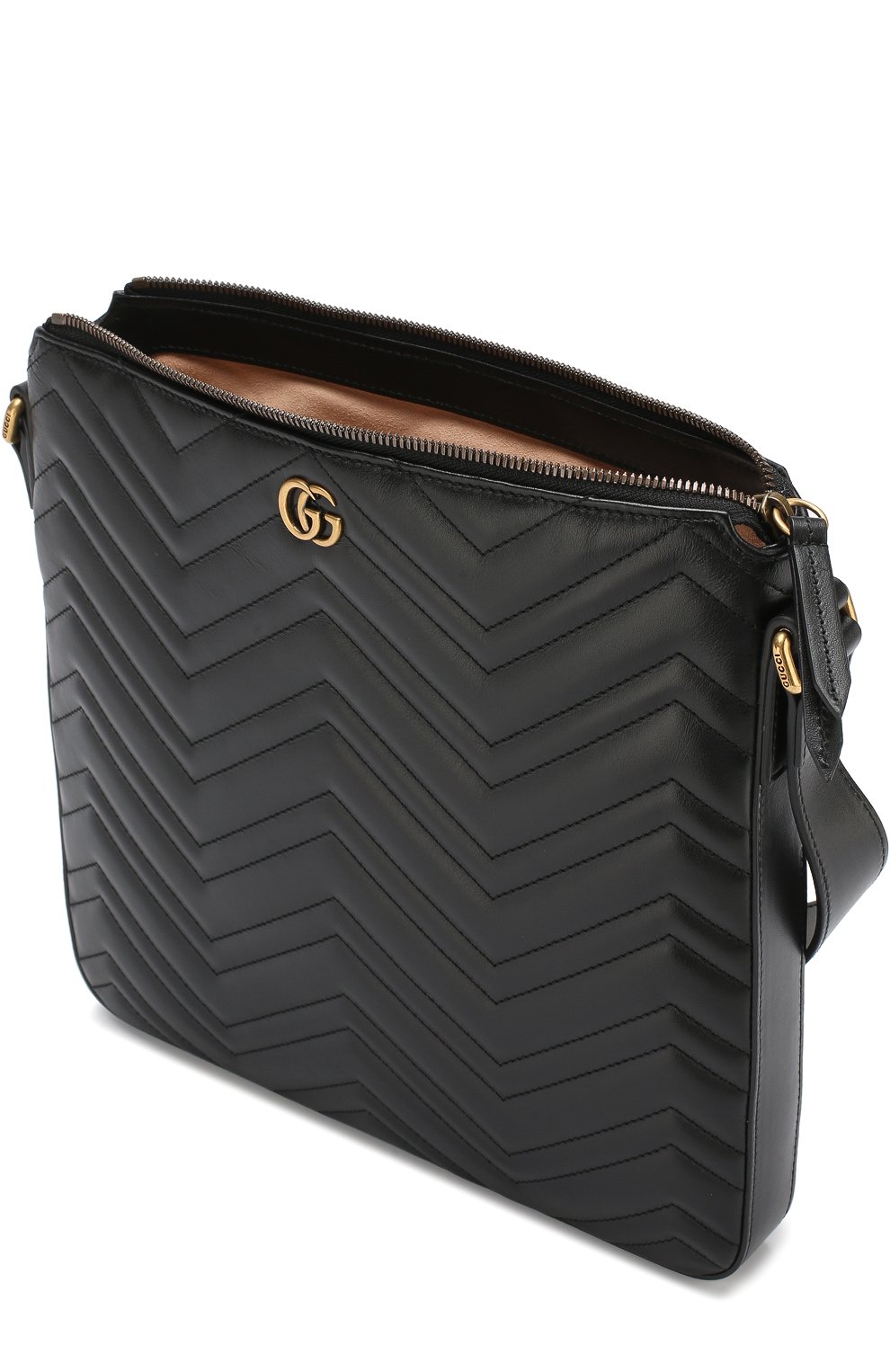 Кожаная сумка-планшет gg GUCCI черного цвета по цене 109500 руб., арт. 523369/DTDHT, фото 4 Кожаная сумка-планшет gg GUCCI, арт. 523369/DTDHT, фото 4