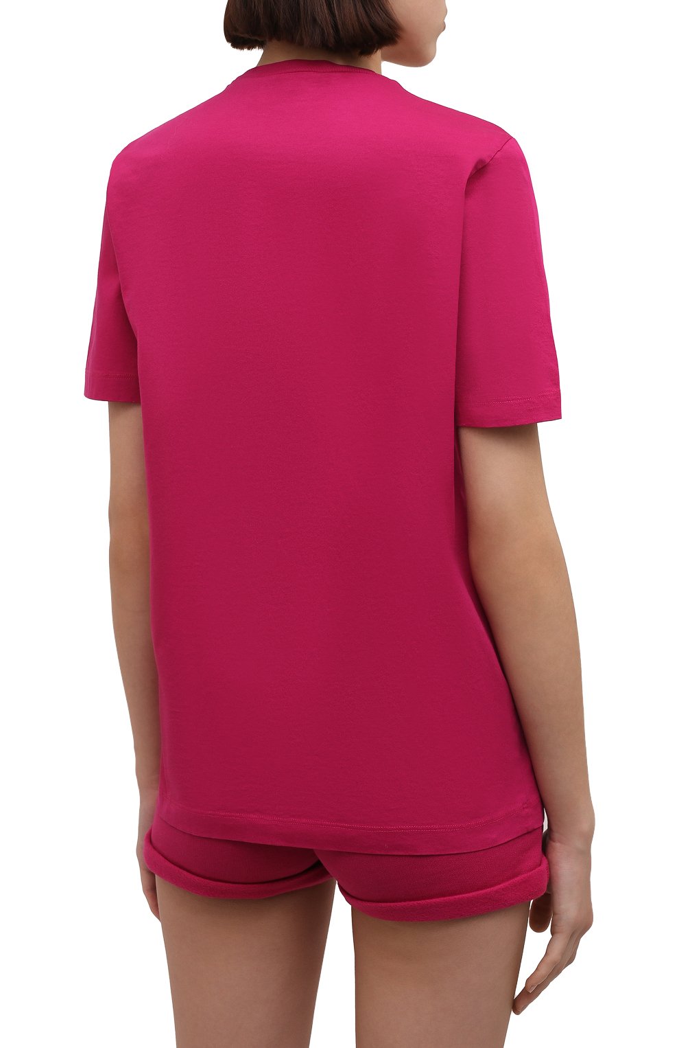 Хлопковая футболка DSQUARED2 фуксия цвета по цене 17900 руб., арт. S80GC0009/S23009, фото 4 Хлопковая футболка DSQUARED2, арт. S80GC0009/S23009, фото 4
