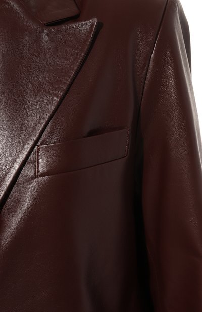 Кожаный жакет CHAUD STUDIO бордового цвета по цене 105000 руб., арт. YVESJACKET22, фото 5 Кожаный жакет CHAUD STUDIO, арт. YVESJACKET22, фото 5
