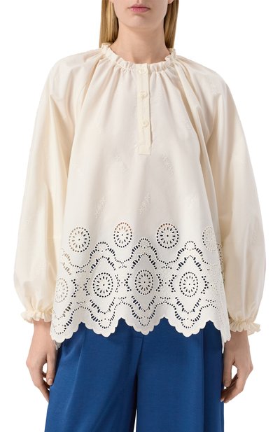 Хлопковая блузка VIKA GAZINSKAYA, арт. SS25-12208, фото 3