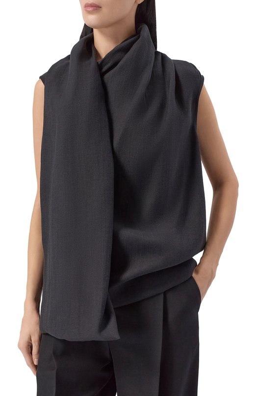 Топ из лиоцелла и льна TOTEME 254-WRT0612-FB0265 Чёрный  254-WRT0612-FB0265 Фото 3