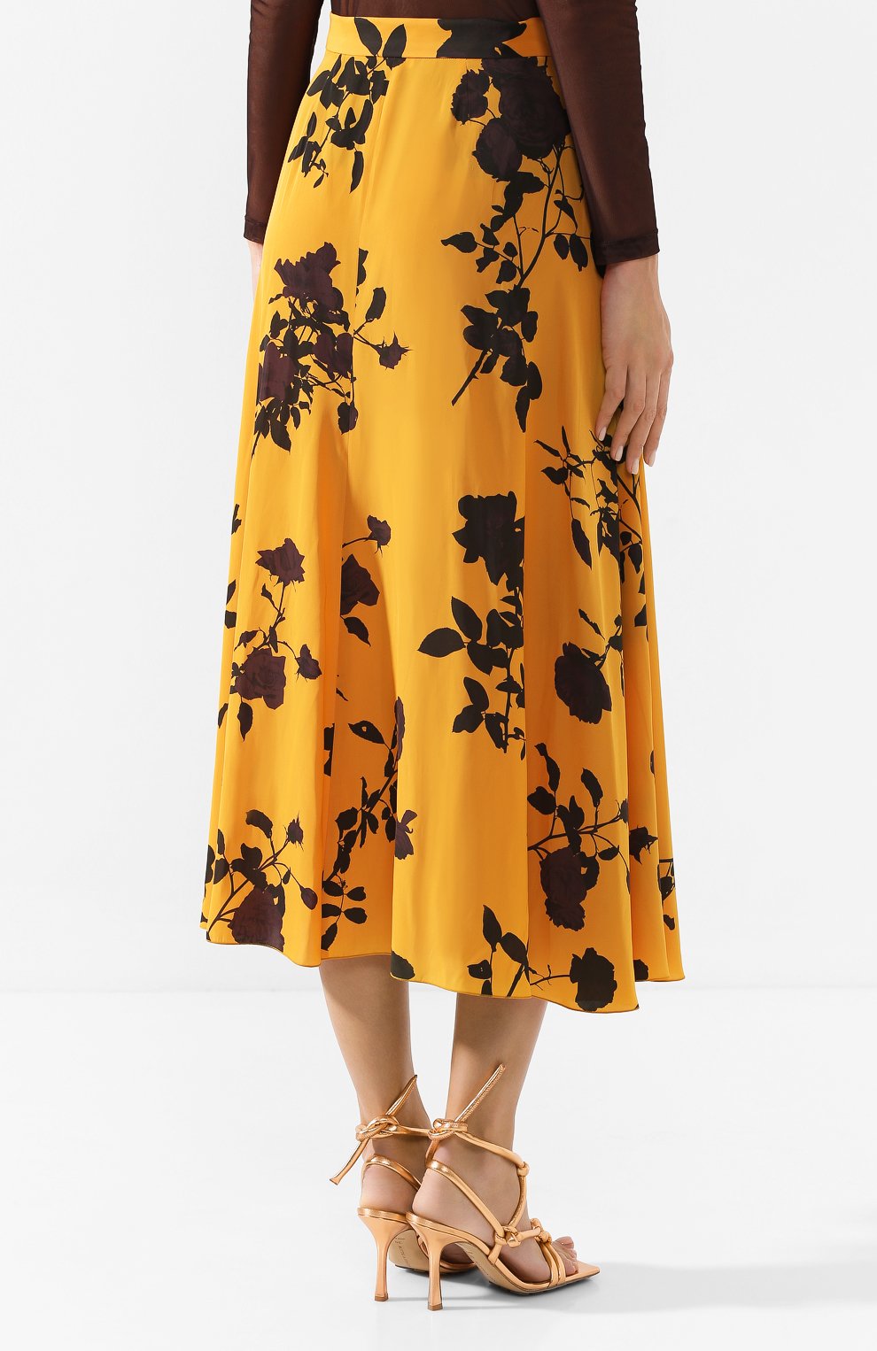 Юбка с принтом DRIES VAN NOTEN оранжевого цвета по цене 61900 руб., арт. 192-10871-8418, фото 4 Юбка с принтом DRIES VAN NOTEN, арт. 192-10871-8418, фото 4