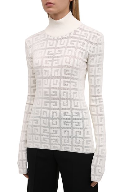 Водолазка из вискозы GIVENCHY белого цвета по цене 94700 руб., арт. BW90DK4ZAQ, фото 3 Водолазка из вискозы GIVENCHY, арт. BW90DK4ZAQ, фото 3