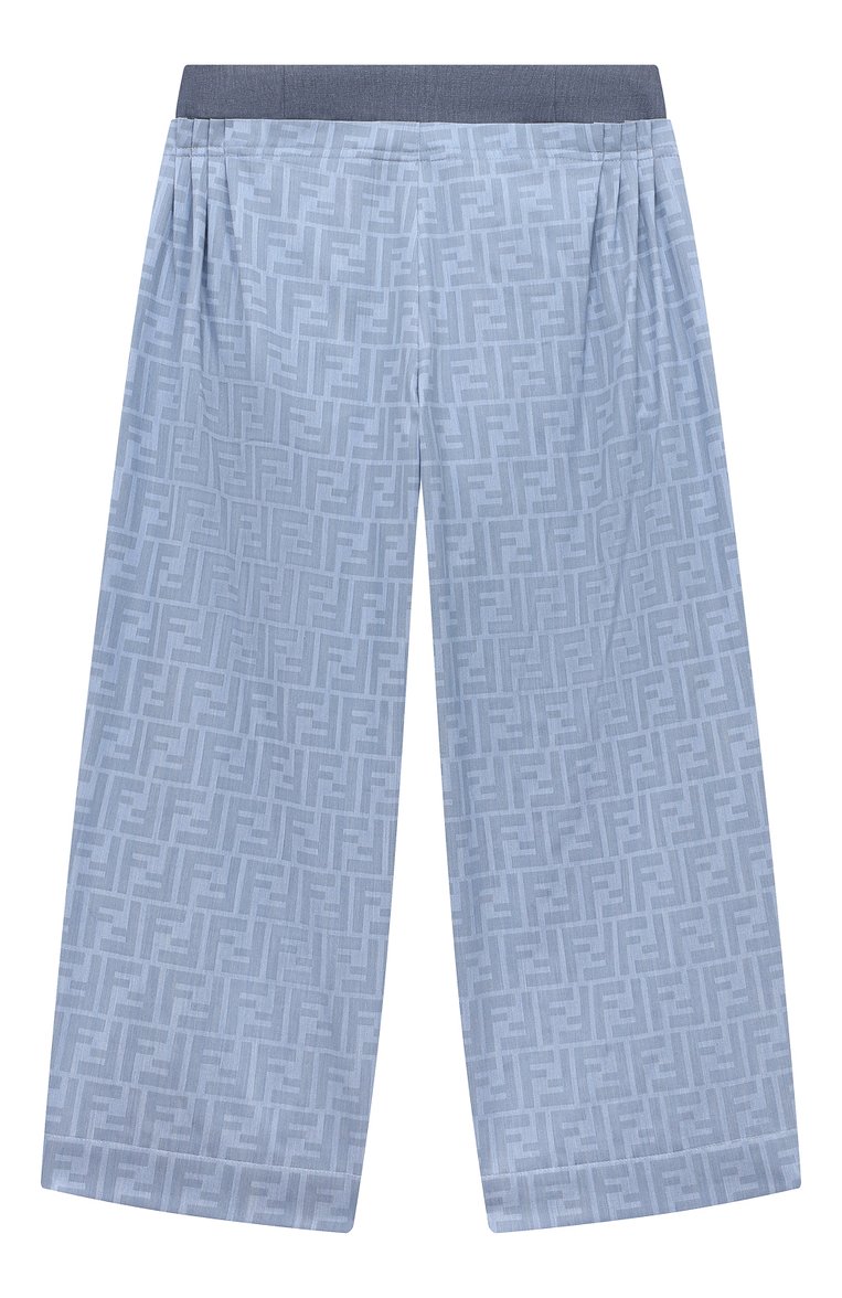 Детские хлопковые брюки FENDI голубого цвета, арт. JFF306/AMIX/8A-12+ | Фото 2 (Нос: Не проставлено; Материал внешний: Хлопок)