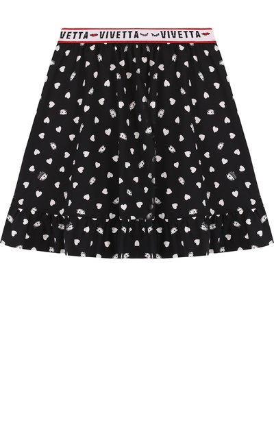 Хлопковая юбка свободного кроя с принтом и эластичным поясом VIVETTA, арт. 81 VB420/VIC, фото 1