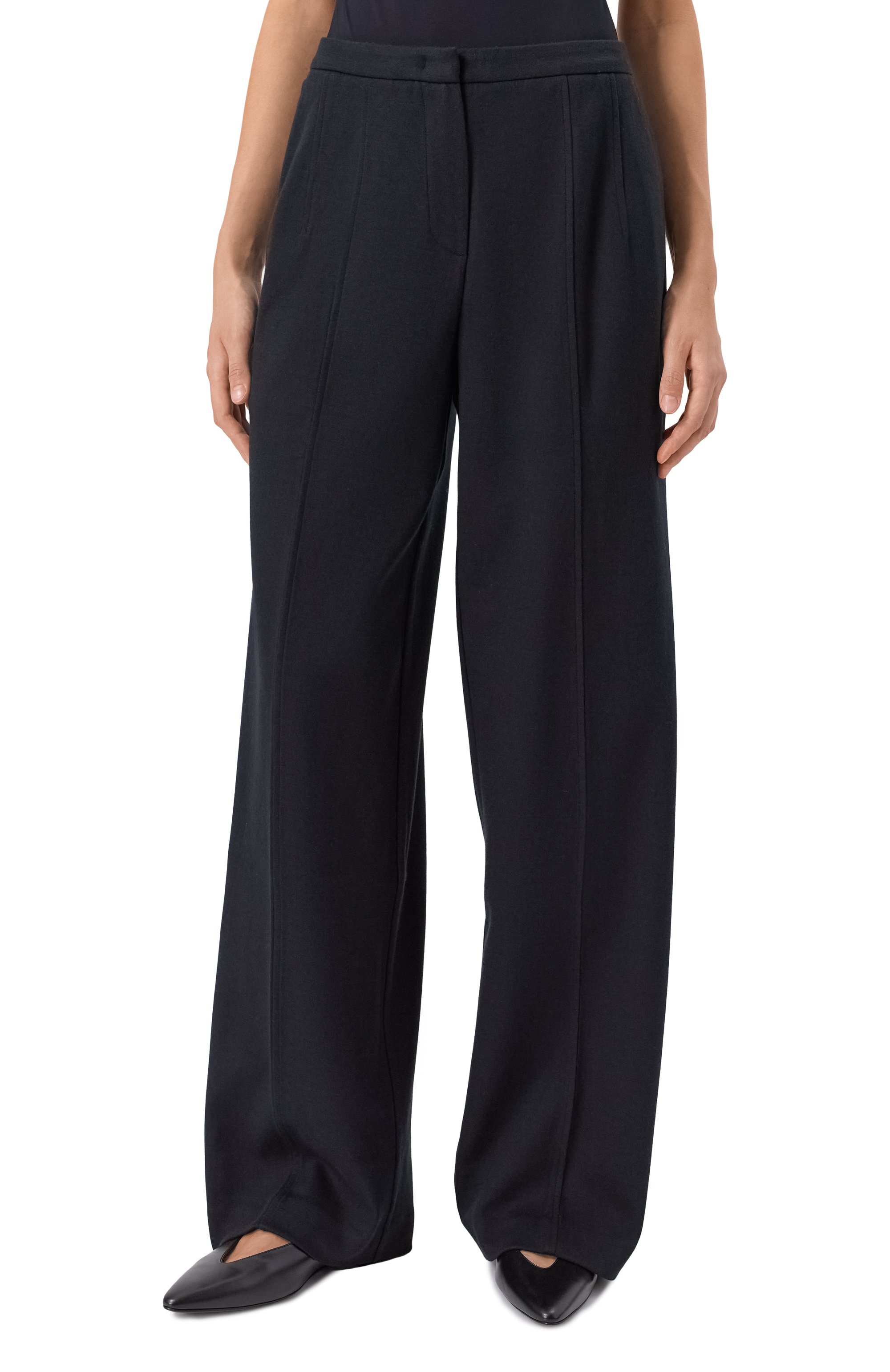 Брюки из шерсти и хлопка 12 STOREEZ черного цвета по цене 24000 руб., арт. 134996, фото 3 Брюки из шерсти и хлопка 12 STOREEZ, арт. 134996, фото 3