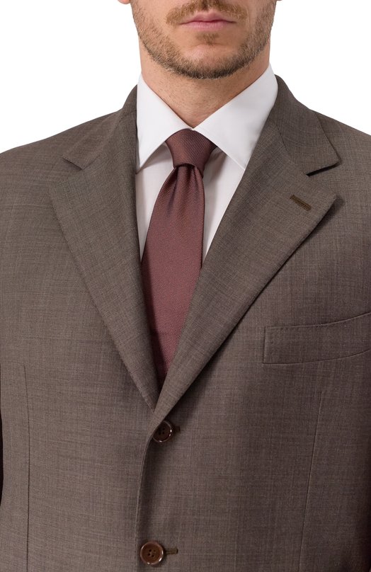 Шелковый галстук Corneliani 26U302-2620302 Коричневый  26U302-2620302 Фото 2