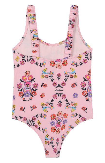 Детского слитный купальник MOSCHINO светло-розового цвета, арт. HDL00X/LKA00/4-8 | Фото 2 (Нос: Не проставлено; Материал внешний: Синтетический материал; Материал сплава: Проставлено)