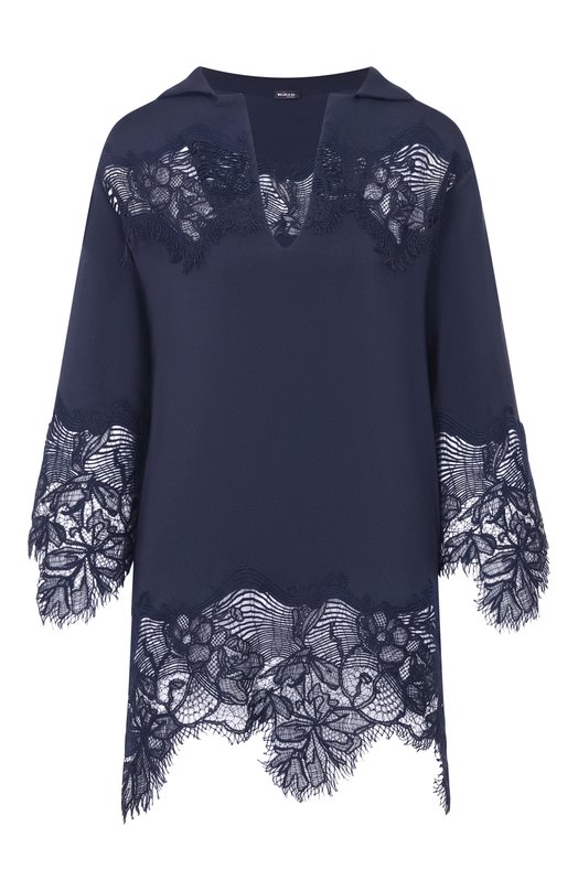 Хлопковая блузка Kiton D61460K0853G Синий D61460K0853G