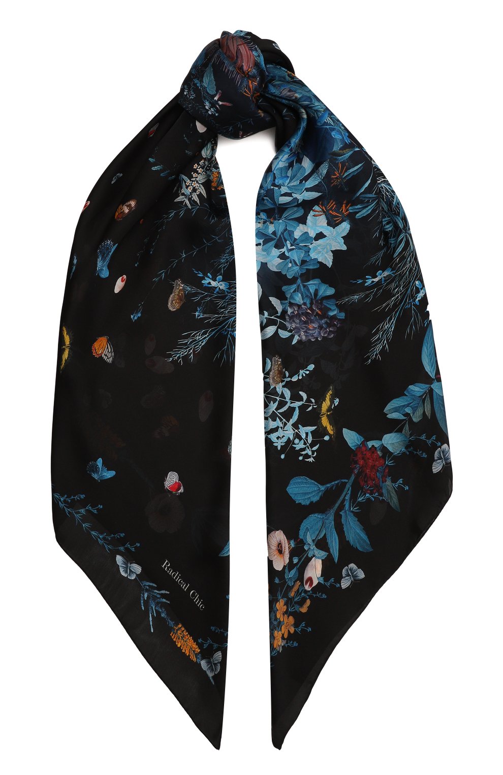 Шелковый платок fresco RADICAL CHIC черного цвета по цене 25480 руб., арт. 670881.23.03, фото 1 Шелковый платок fresco RADICAL CHIC, арт. 670881.23.03, фото 1