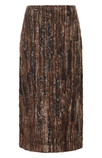 Женская юбка с отделкой пайетками BRUNELLO CUCINELLI, арт. MP940G4106