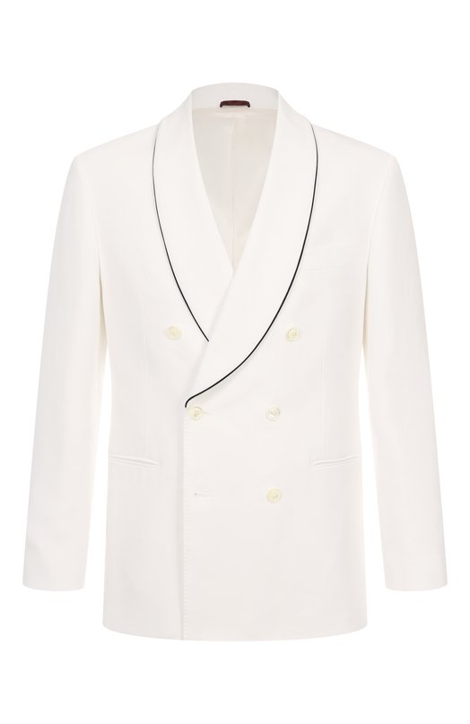 Хлопковый пиджак Brunello Cucinelli MB416GS11P Белый MB416GS11P