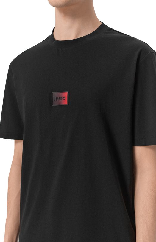 Хлопковая футболка HUGO 50553124 Чёрный  50553124 Фото 5