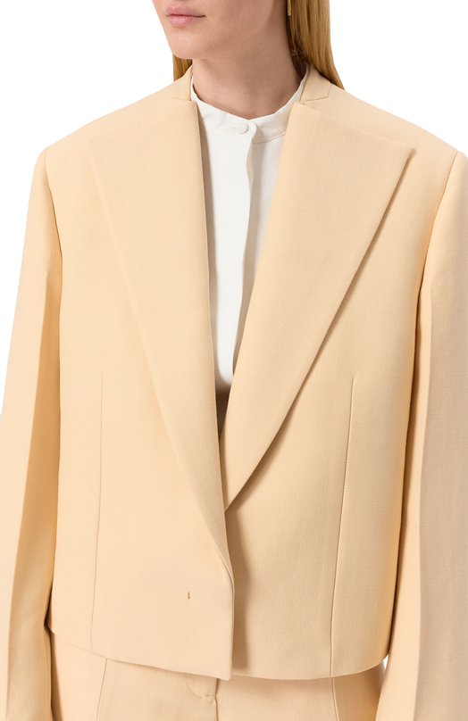 Шерстяной жакет Jil Sander J01BN0136-J40218 Бежевый  J01BN0136-J40218 Фото 5