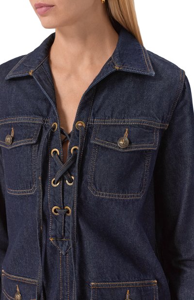 Джинсовое платье ZADIG AND VOLTAIRE синего цвета по цене 53550 руб., арт. WWDR02576, фото 5 Джинсовое платье ZADIG AND VOLTAIRE, арт. WWDR02576, фото 5