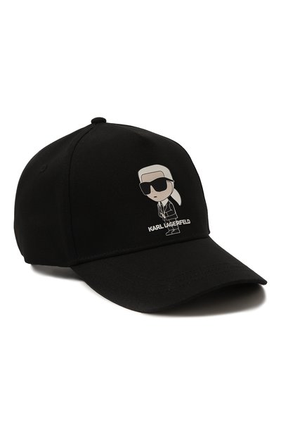 Хлопковая бейсболка KARL LAGERFELD KIDS, арт. Z30141