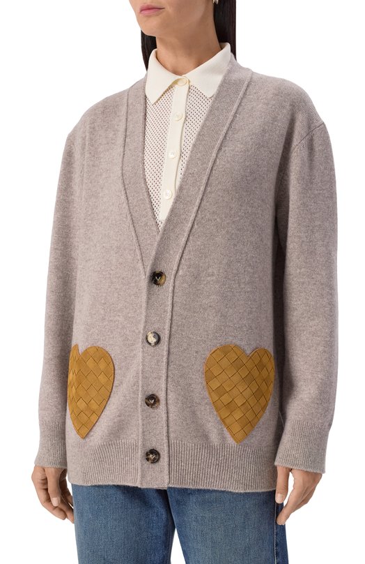 Кашемировый кардиган Bottega Veneta 838109/V2MM0 Серый  838109/V2MM0 Фото 3