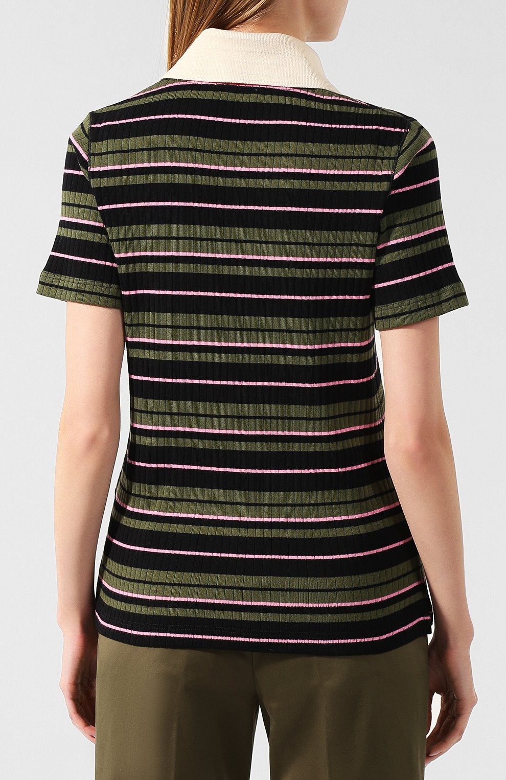 Хлопковый топ MARNI хаки цвета по цене 48000 руб., арт. THJE0156EL/TCY50, фото 4 Хлопковый топ MARNI, арт. THJE0156EL/TCY50, фото 4