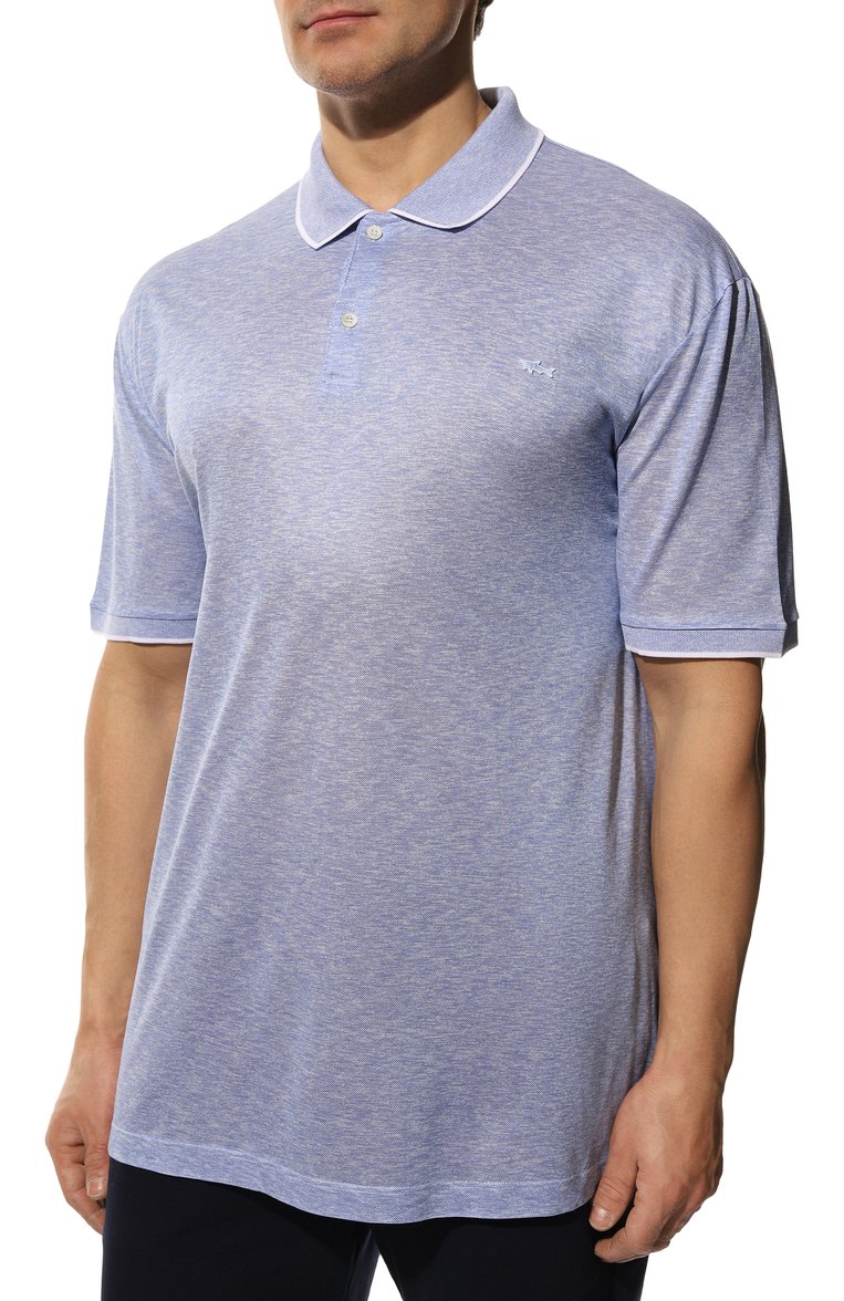 Поло из хлопка и шелка PAUL&SHARK, арт. 22411270/3XL-6XL, фото 3