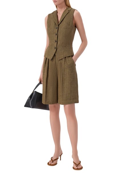 Льняные шорты LORENA ANTONIAZZI темно-бежевого цвета по цене 68750 руб., арт. E2623PA73B/5285, фото 2 Льняные шорты LORENA ANTONIAZZI, арт. E2623PA73B/5285, фото 2