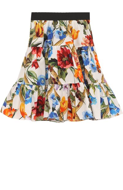 Хлопковая юбка свободного кроя с принтом и эластичным поясом DOLCE & GABBANA, арт. L52I71/FS57R/2-6, фото 2