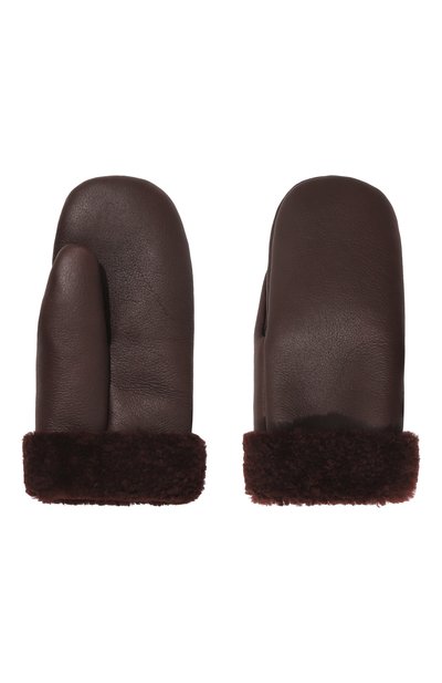 Варежки из овчины MASLOV бордового цвета по цене 18040 руб., арт. М01, фото 2 Варежки из овчины MASLOV, арт. М01, фото 2