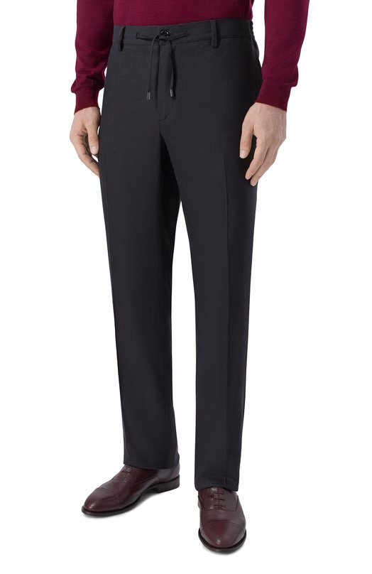 Брюки изо льна и шерсти Stefano Ricci M1T610002H/WL003L Чёрный  M1T610002H/WL003L Фото 3