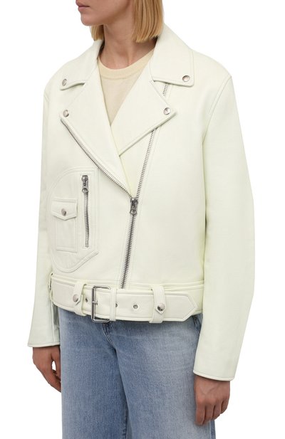 Кожаная куртка ACNE STUDIOS кремового цвета по цене 219000 руб., арт. A70066, фото 3 Кожаная куртка ACNE STUDIOS, арт. A70066, фото 3