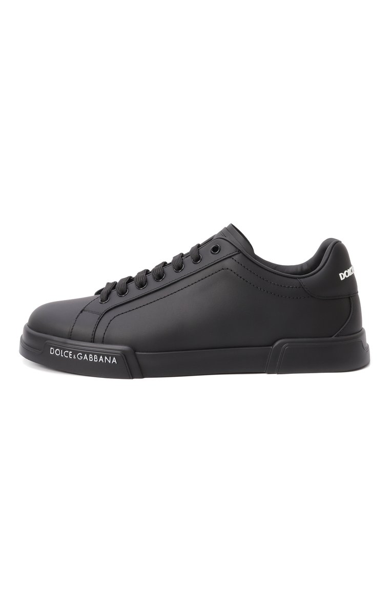 Мужские кожаные кеды portofino light DOLCE & GABBANA черного цве�та, арт. CS2332/AA335 | Фото 4 (Стили: Классический; Кросс-КТ: Низкие; Материал внешний: Натуральная кожа; Подошва: Плоская; Материал внутренний: Текстиль; Автоматизация ТО: Проставлено; Автоматизация состава: Проставлено; Материал утеплителя: Без утеплителя; Размерность: Идёт в размер)