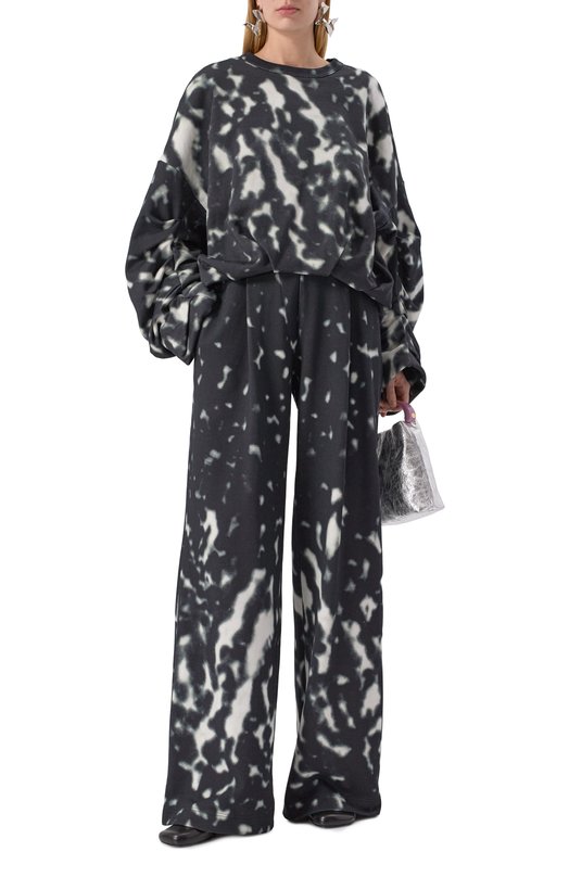 Хлопковые брюки Dries Van Noten 251-011119-1612 Чёрно-белый  251-011119-1612 Фото 2