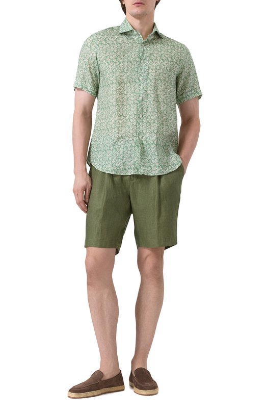 Льняная рубашка Fefe` LINEN SHIRT/CLX075VAR07 Зелёный  LINEN SHIRT/CLX075VAR07 Фото 2