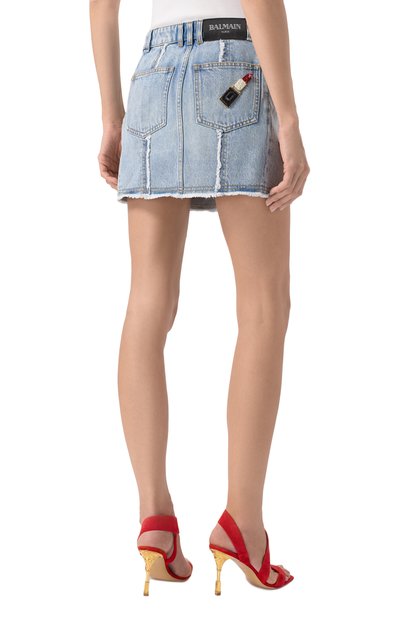 Джинсовая юбка BALMAIN, арт. EF0LA535/DF75, фото 4