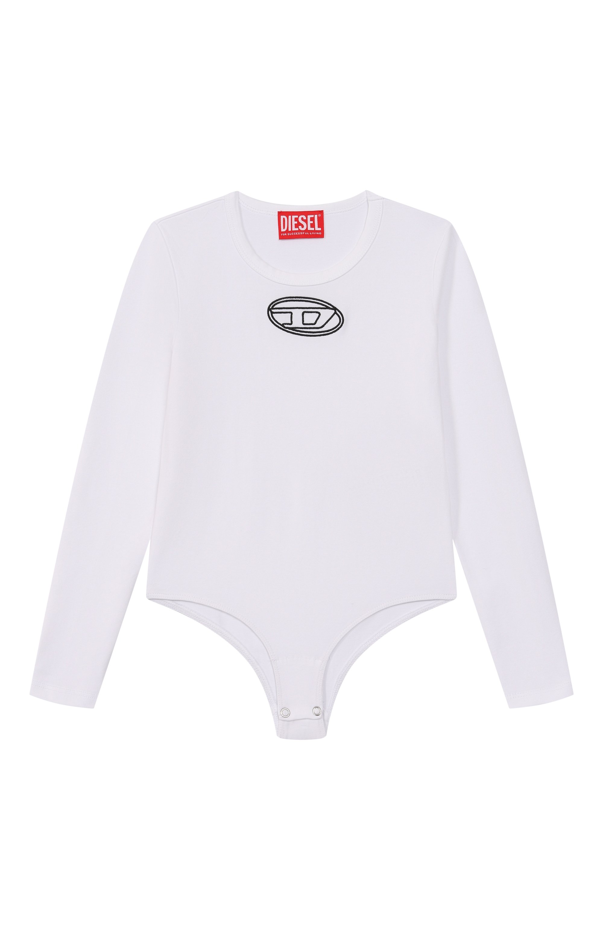 Хлопковое боди DIESEL белого цвета по цене 10900 руб., арт. J02433/0AFAA, фото 1 Хлопковое боди DIESEL, арт. J02433/0AFAA, фото 1