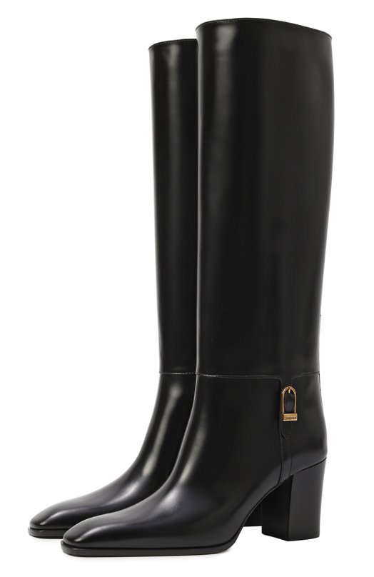 Кожаные сапоги Julia 70 Saint Laurent 818207/AAEHR Чёрный 818207/AAEHR
