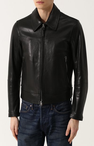 Кожаная куртка на молнии с отложным воротником TOM FORD, арт. BP472/TFL662, фото 3