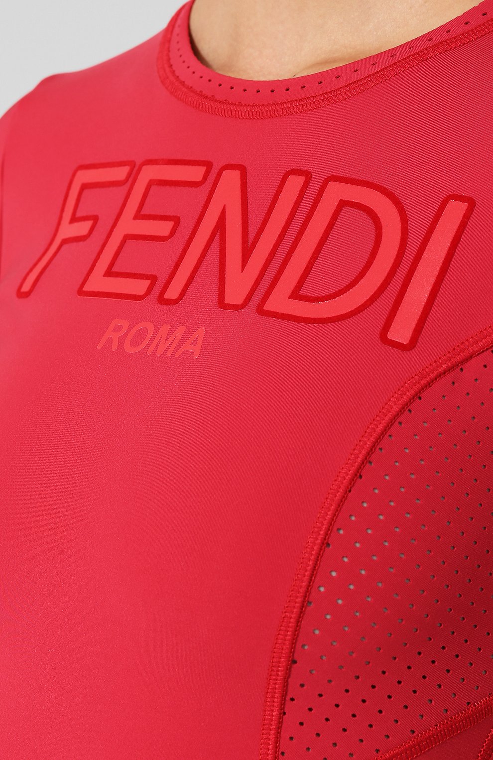 Топ с логотипом бренда с перфорированием FENDI, арт. FAF044 A49L, фото 5