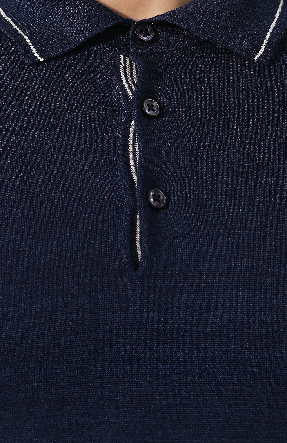 Поло изо льна и хлопка FIORONI темно-синего цвета по цене 43950 руб., арт. MK20701C1, фото 5 Поло изо льна и хлопка FIORONI, арт. MK20701C1, фото 5